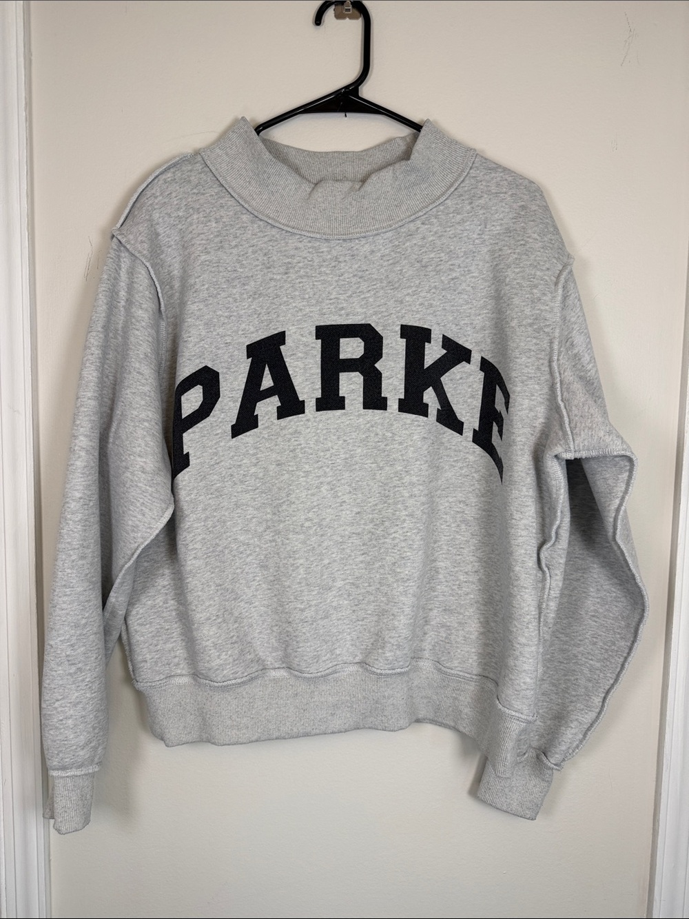S/M SET X PARKE REVERSIBLE VARSITY MOCKNECK PARKE HEATHER GREY